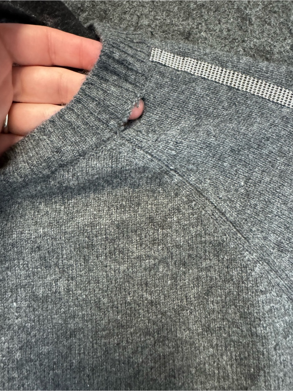 BRODIE CASHMERE glitz split cuff crew sweater in derby grey - Picture 8 of 10